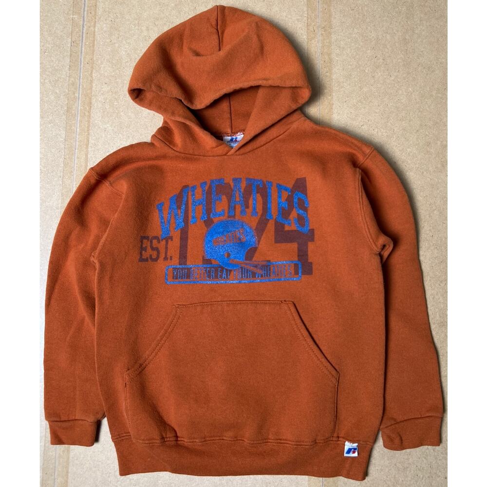 Russell Athletic Wheaties 1924 Small Orange Pullover Hoodie